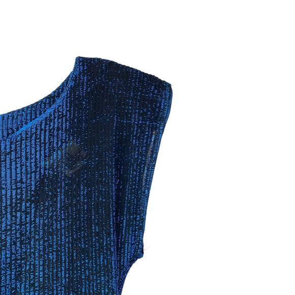 T Juniors Vintage 70s Disco Blue Metallic Peplum Dress size small 3 - Picture 11 of 11
